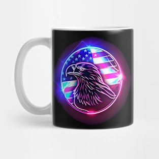 Neon American Eagle and Flag Mug